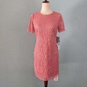 NWT Laundry short sleeve lace rose dress 6